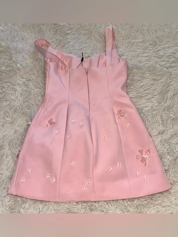 NEW ACLER Kendi Bead Embellished fairy floss pink Minidress Sz 4 - Image 7
