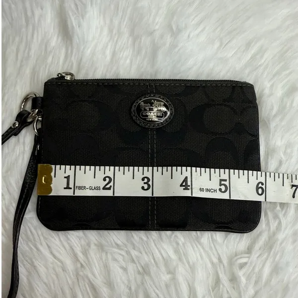 COACH Black Signature Canvas Wristlet - Image 8