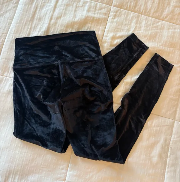 Black Velvet Lululemon Leggings - Image 2