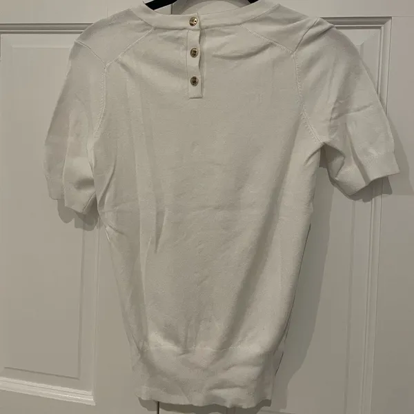 Zara White Short Sleeve Sweater - Image 3