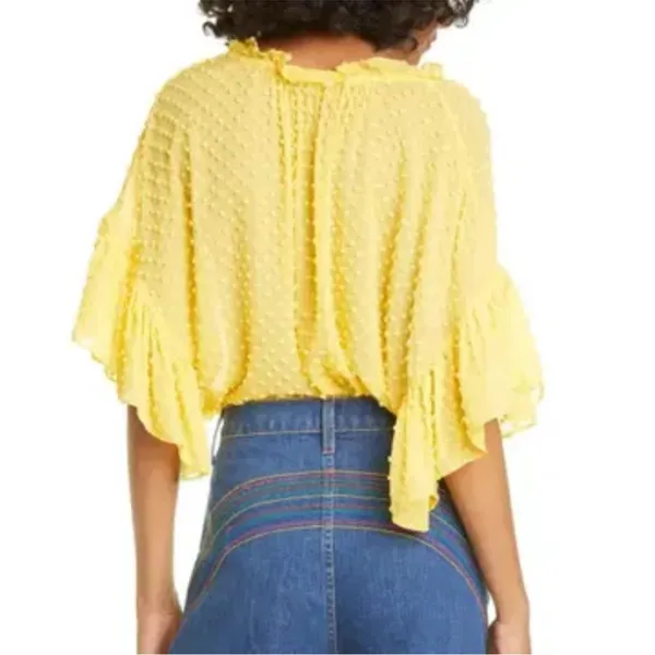 Alice + Olivia Julius flutter sleeve blouse Medium - Image 4