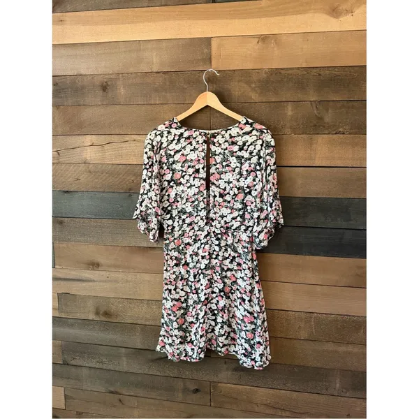 Billabong Floral Mini Dress Rayon Boho Babydoll Festival Dress - Image 9