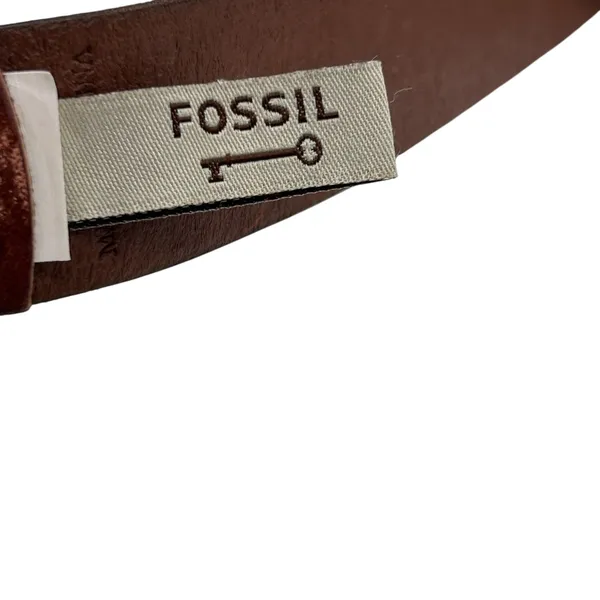 Fossil Belt Womens L Brown Leather Braided Detail Gold Buckle‎ Dress Work Casual - Image 6