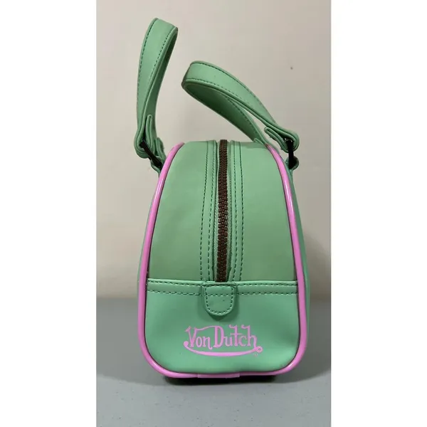 Von Dutch Mint Green Pink Mini Bowling Bag Purse Handbag Pocketbook Satchel 💚🩷 - Image 7