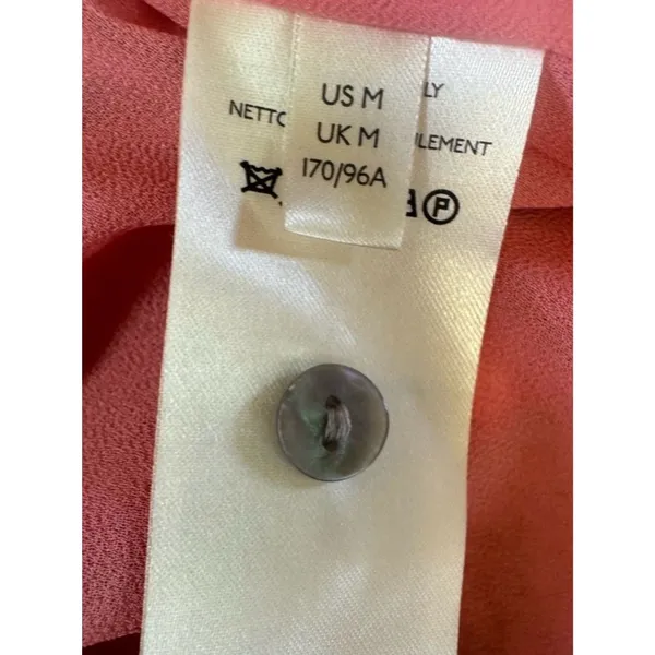 Anthropologie Lori Burnout Velvet Floral Top Pink V-Neck Size Medium - Image 7