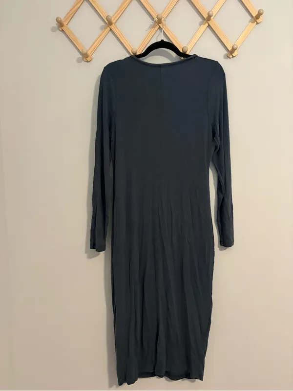 Quince Tencel Rib Knit Long Sleeve Dress size Large - Image 8