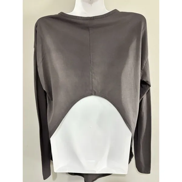 GymShark Open Back Ark Long Sleeve Shirt Women’s Medium Athletic Gray Top - Image 2
