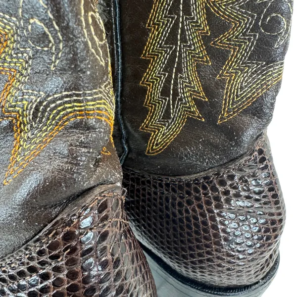Circle G Boots Womens‎ 6.5 Brown Exotic Lizard Skin Leather Western Cowboy Boho - Image 11