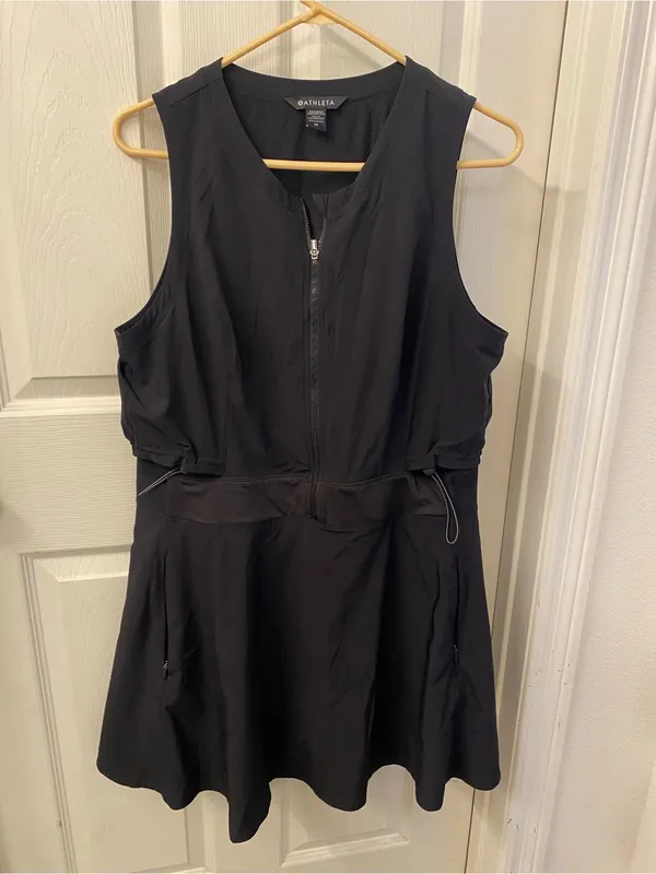 Athleta Venture out Black Zip-Front Tank Active Dress - Image 3