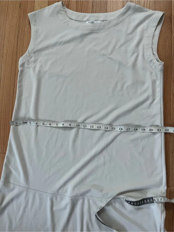 Prologue NWT Oatmeal Beige Athletic Midi Dress Medium Sleeveless Minimalist Neutral - Image 4