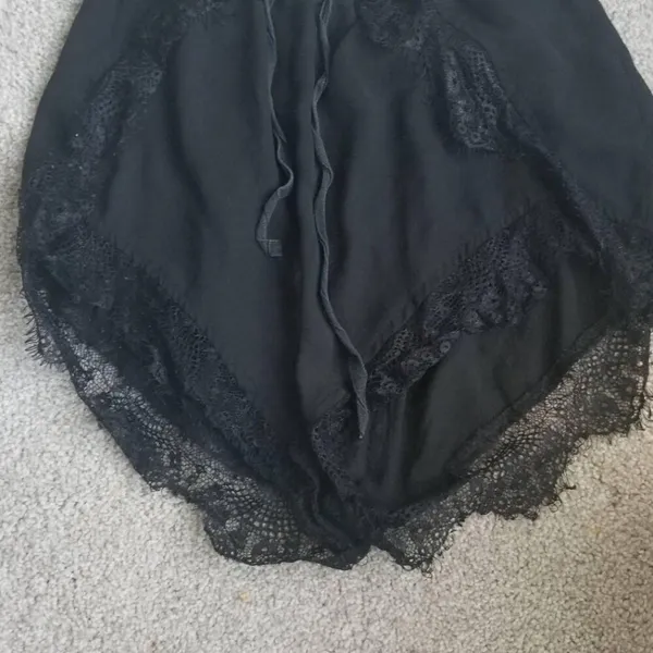 Womens Black Lace Trim Shorts By Pure Hype Size M - Image 3