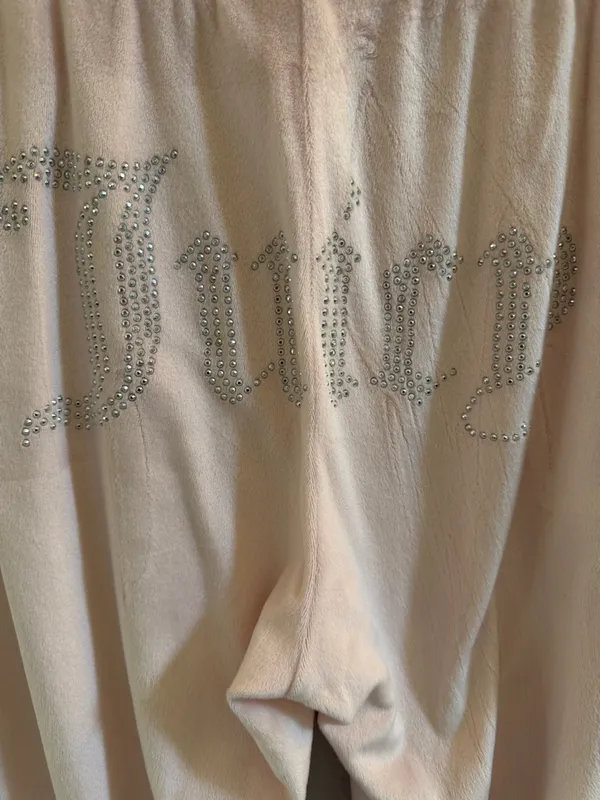 Juicy Couture Pink Og Big Bling Velour Track Pants Size Small - Image 6