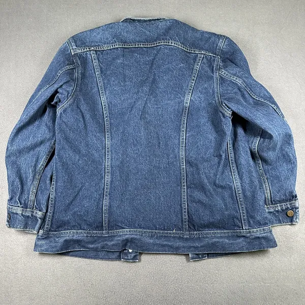 Vintage Lee Trucker Jacket Womens 11/12 Blue Denim Trucker USA‎ Union Made - Image 12