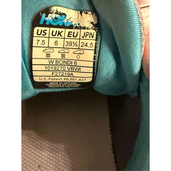 Hoka One One Womens Bondi 6 1019270 VBWI Gray‎ Running Shoes Sneakers Size 7.5 - Image 3