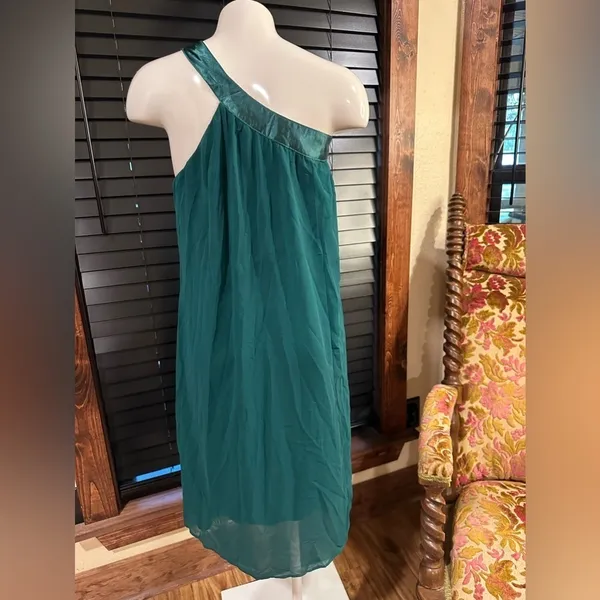 Ever Pretty Emerald Green One Shoulder Beaded Grecian Mini Dress Boho Resort - Image 9