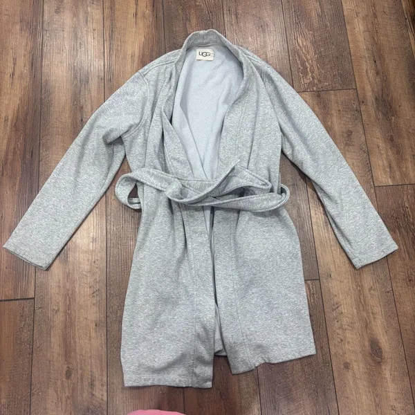 UGG Australia Gray Soft Plush Belted Lounge Sleepwear Bathrobe Women's Large - Image 2