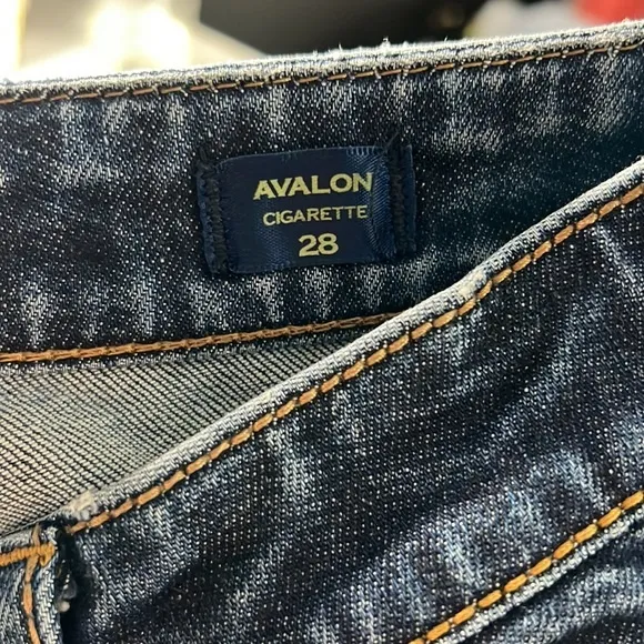 MEK DNM Avalon Cigarette Jeans Women 28 Dark Wash Low Rise Skinny Y2K - Image 6