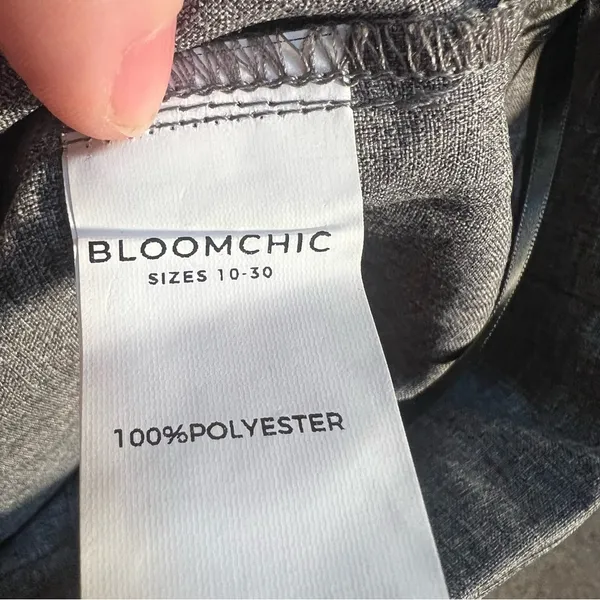 BloomChic Women's Plus Size 30 Dress Pants Trousers Light Gray Straight‎ Pleated - Image 10