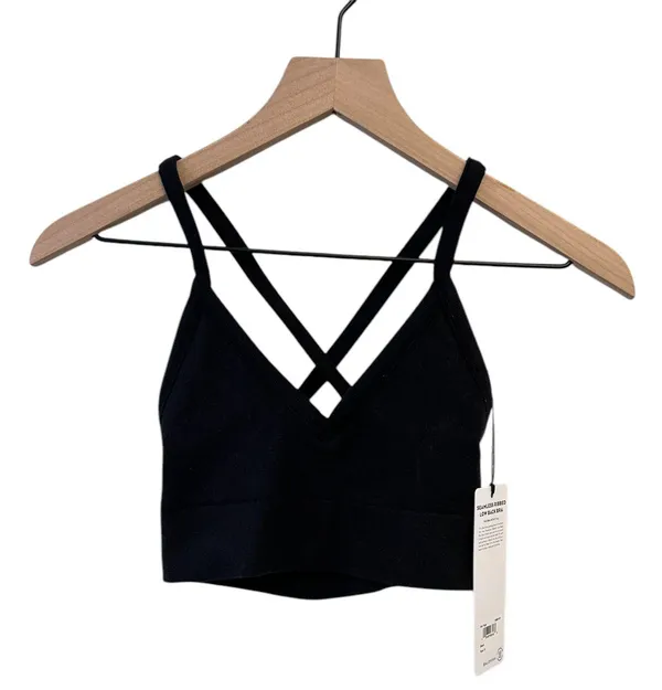 Alo Seamless Ribbed Low Back BLACK Bra S SOLD OUT NWT - Image 6
