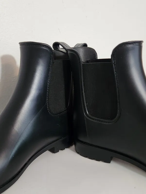 A New Day Black Chelsea Rain Boots Pull-On Size 9 - Image 4
