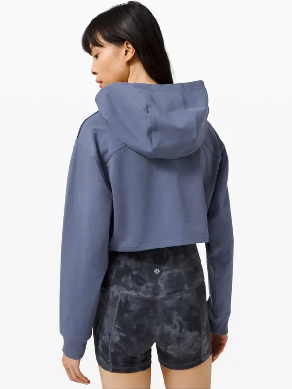 Lululemon All Yours Cropped Hoodie Sweater‎ Navy Blue 8 - Image 2
