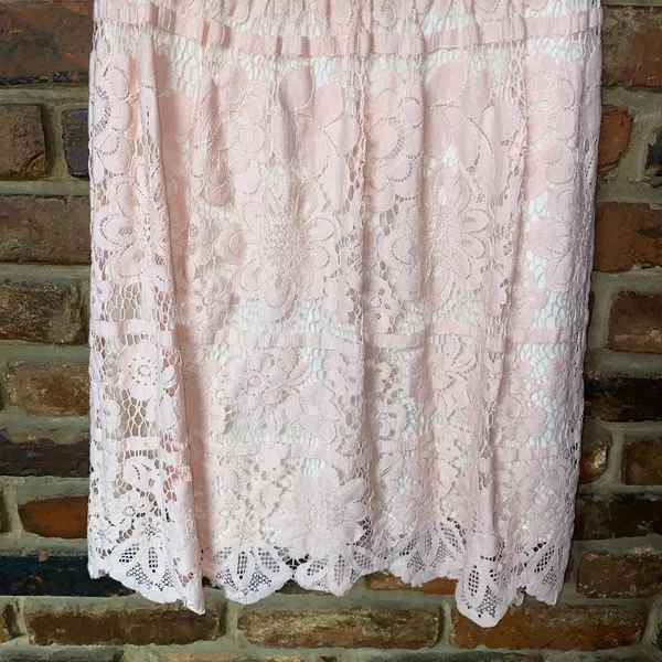 Altar'd State Peach Skin Pink Sleeveless Lace Amherst Mini Dress Women's Small - Image 4