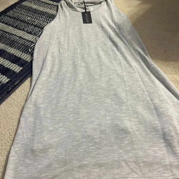 NWT Sinuous sleeveless dress cowl neck grey‎ L - Image 5