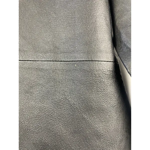 Vtg 90s Bagatelle Black Leather Blazer Jacket Womens 12P Petite 3-Button Coat - Image 8