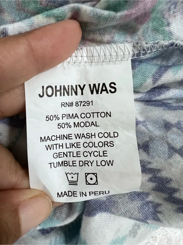 Johnny Was Patchwork mixed media Floral 2 piece pajama set XL button up top - Image 3