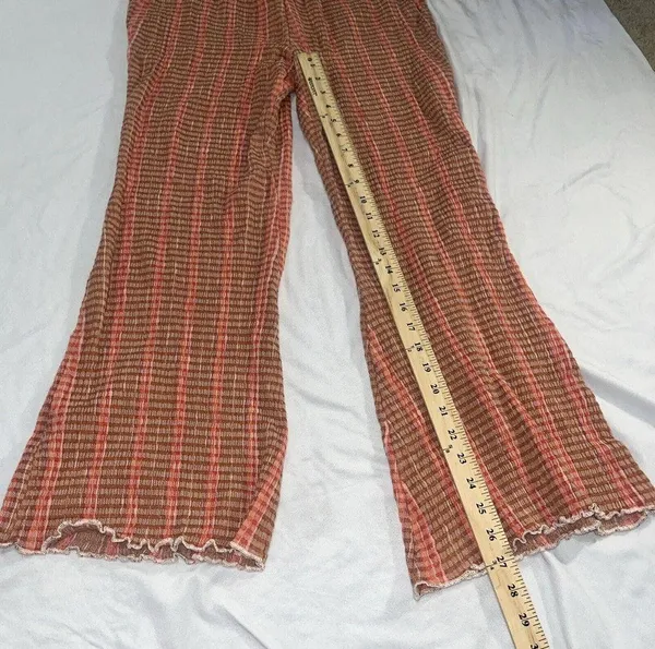Sz S Small Free People Fine Line Slim Pant in Rust Combo Boho - Image 11