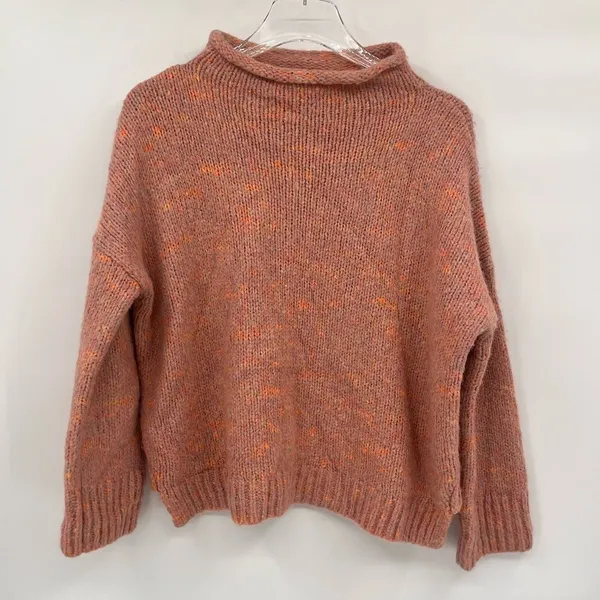 MADEWELL Funnel Neck Sweater In Pink-multi size small‎ - Image 2