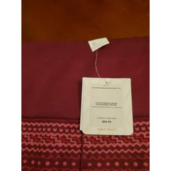 Fabletics Holiday Print Fair Isle Plaid Red Legging Xl Nwt Designer - Image 9