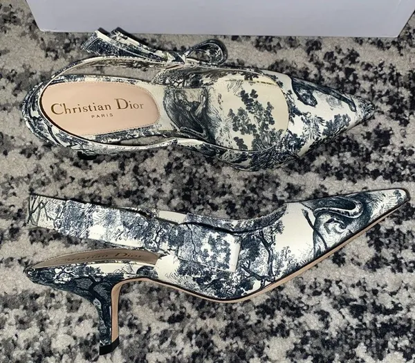 Christian Dior Toile de Jouy Slingback Sweet-D Pumps size 38 - Image 3