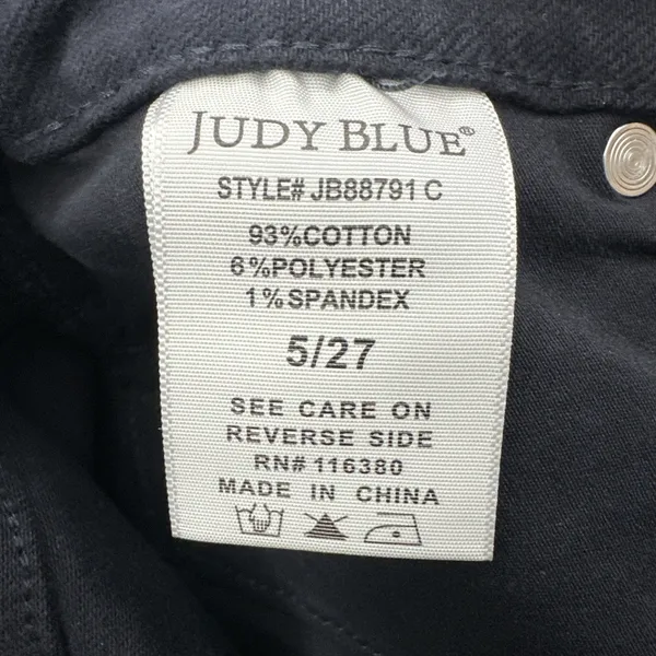 Judy Blue High Rise Skinny Denim Jeans Black Preppy Stretch Women's‎ 5/27 x 28 - Image 4