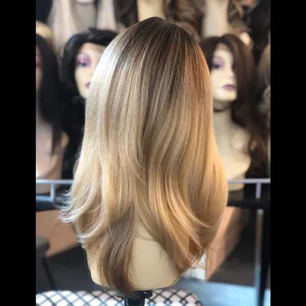Thick ethnic SidePart Ombré Blonde Lacefront Wig - Image 2