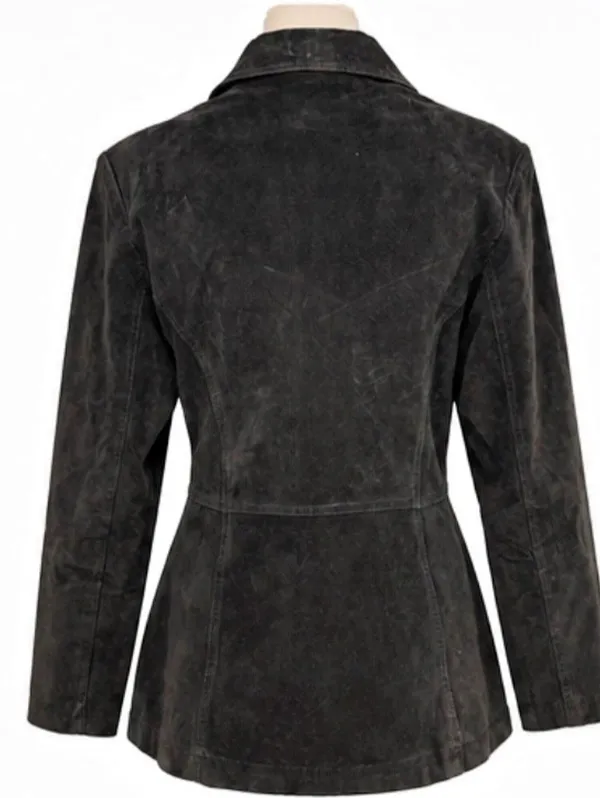 Vintage G-III Black Genuine Suede Leather Tailored Blazer Jacket M - Image 2