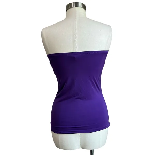 Y2K Vintage DEB Purple Strapless Bejeweled‎ Top Party Glam Size L - Image 3
