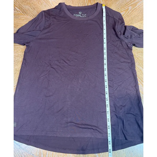 Free Fly Womens Bamboo Long Sleeve Top Brown Thumbhole Shirt Large - Image 9