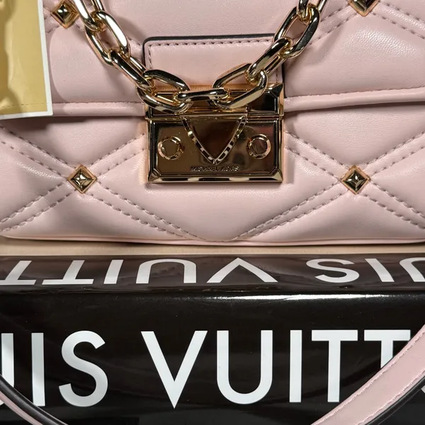 Michael Michael Kors Serena Small Quilted Studded Crossbody Bag Blush New NWT - Image 13
