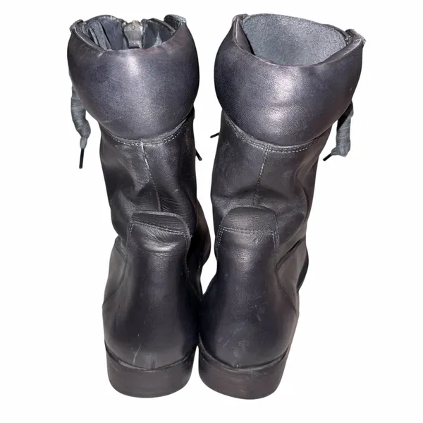 Vintage Foundry Co. Black Leather FILO Combat Boots Shoes 8.5 NO INSOLES - Image 4