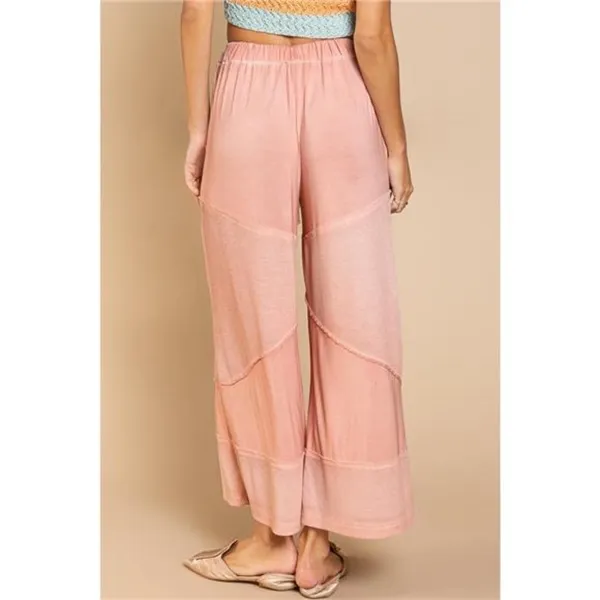 POL‎ Elastic Waistband Wide Leg Pants with Drawstring - Image 3