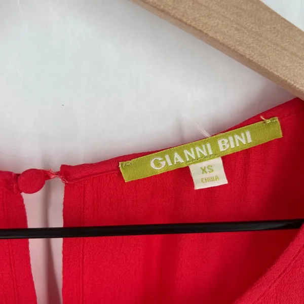 Gianni Bini Mini Dress Womens XS Red Viscose Lace Cutout Detail Keyhole Back‎ - Image 3