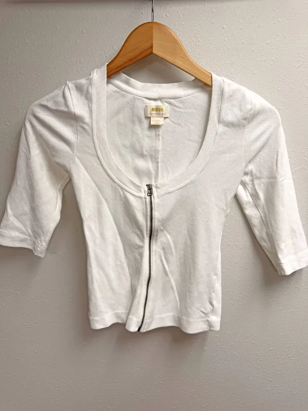 Anthropologie ll Maeve Front-Zip Scoop-Neck Top - Image 5