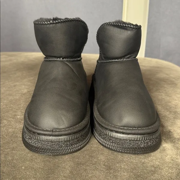 Women’s Black Mini Platform Ankle Boots Faux Fur Lined Size 7.5 (EU39) NEW - Image 12