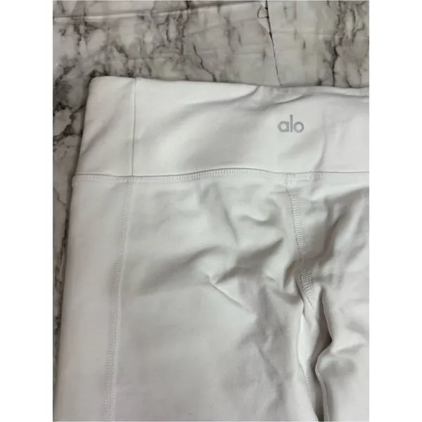 Alo moto leggings white high rise mesh panel size small yoga - Image 9