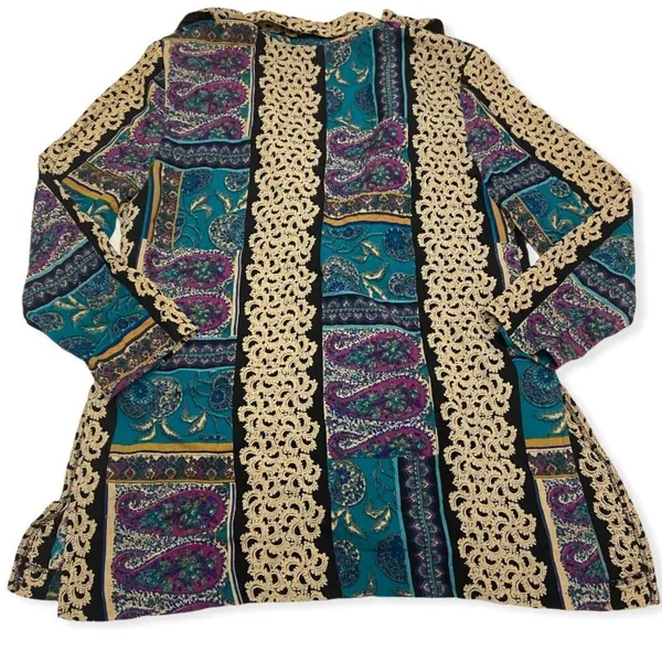 Vintage 80’s Michael Taylor Paisley Print Rayon Blazer Jacket - Image 10