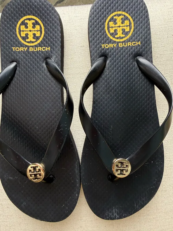 Tory Burch Black Flip Flips - Image 2