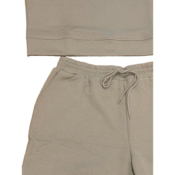 Ladies 2-pc NWOT Textured Lounge Set Top Wide-Leg Crop Pants Sage Green 2XL Plus - Image 4