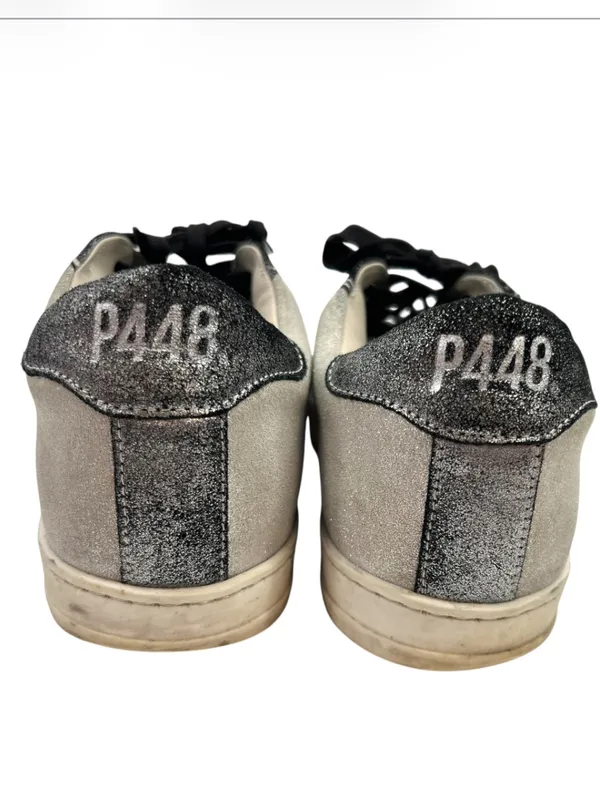 P448 John sneakers shimmering silver and metallic glitter sz‎ 39 - Image 5