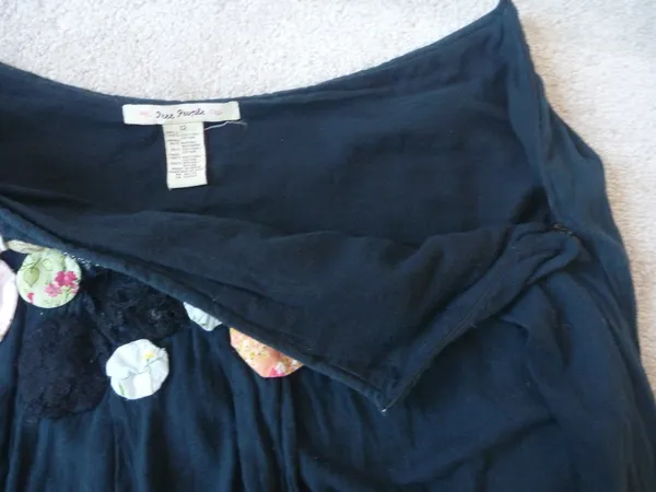 FREE PEOPLE Hobo Full Skirt Black Cotton Lined Size 12 - Image 4